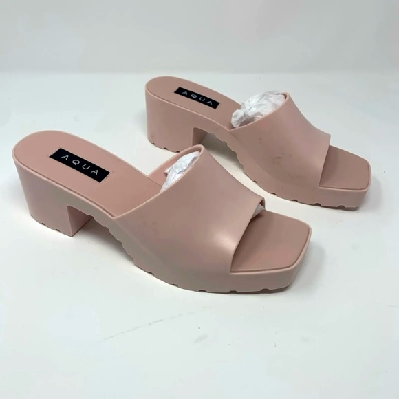 Aqua Shoes - 👡NIB Aqua Jelly Block Heel Slide Sandals👡